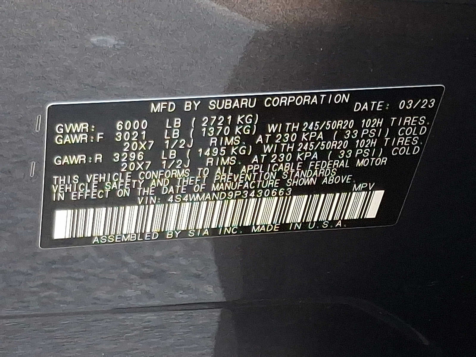 2023 Subaru Ascent Limited 8-Passenger